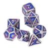 7pcs Dices Kit Polyhedral Metal Clear White Number Color Dices Set for Game Desktop