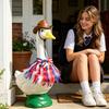 23 Inch Large Goose Hat with Attached Ribbon Skirt and Adjustable Chin Strap Suitable for Independence Day and National Celebrations Costume Accessory