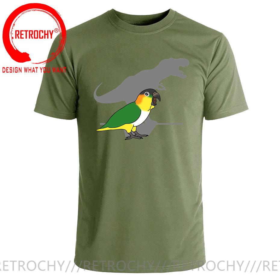 Trex Black Headed Caique TShirt Funny Bird Memes T Shirt Dinosaur Harajuku Gothic Unisex Tshirt Ullzang Streetwear Tops Tee Shirt