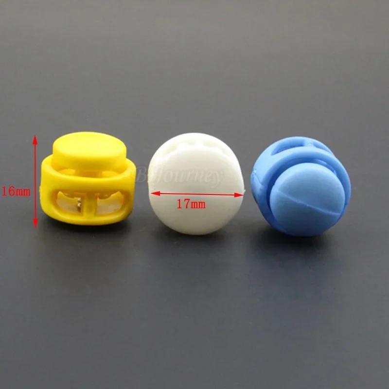 10pcs 16*17mm Multi Colors Plastic Paracord Cord Lock Clamp 2 Hole Toggle Clip Stopper Shoelace Cord Buckles Bag Parts Accessories.