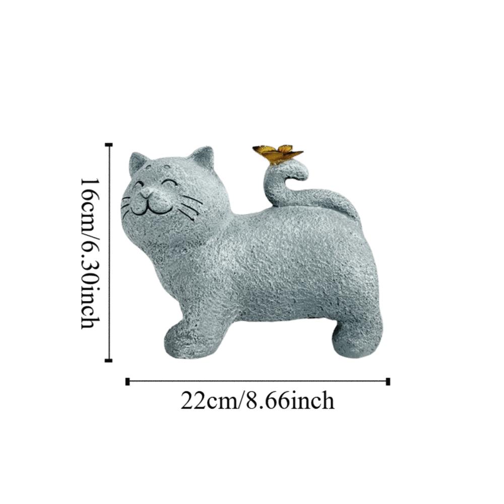 Auto On/Off Solar Lantern UV Resistant LED Lamp Garden Ornament Garden Cat Figurine  Villa Lawn