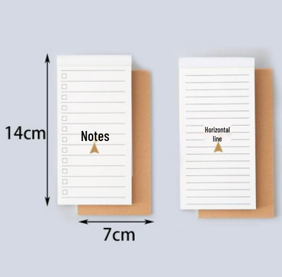 Kraft Paper Notebook with Sticky Notes: Horizontal Line, Simple Grid, Message Pads for Students