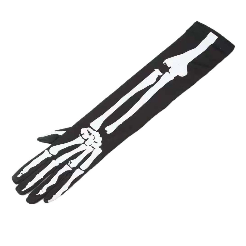 Prom Cosplay Accessories Women Men Gloves Halloween Party White Skeleton Gloves Ghost Bone Mittens