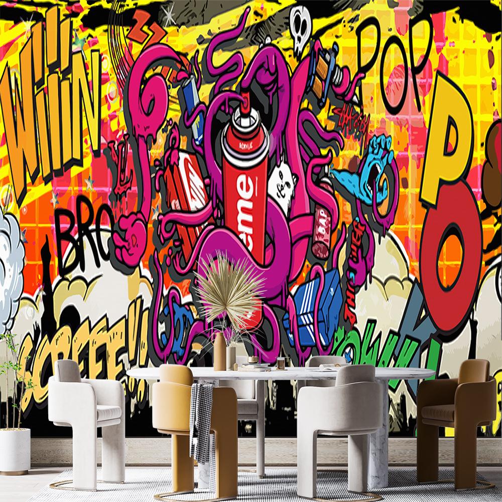 3d Creative Graffiti Wall Mural Cool Graffiti Wallpaper Bedroom Living Room Sports Gym Graffiti Wall Paper