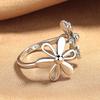 2026 Retro Plain Ring Flower Ring Women's Light Luxury Exquisite High Sense Fashion Versatile Opening Adjustable Index Finger Ring