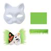 Tiermasken-Set Unbemalte Katzenmaske Halloween Cosplay Maske Maskerade Maske Handbemalte Füchsmaske mit Fell