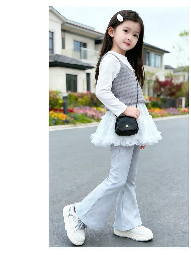 Children's Versatile Velcro Skate Shoes - Soft Sole, Fashionable, for Boys & Girls, White, Spring/Autumn 2026