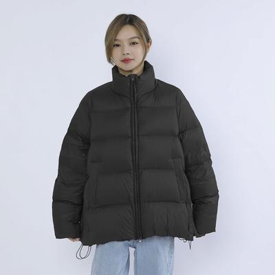 Feather New 90 Down Women's Solid Color Simple White Duck Down Loose Coat Thickened Bread Down Jacket