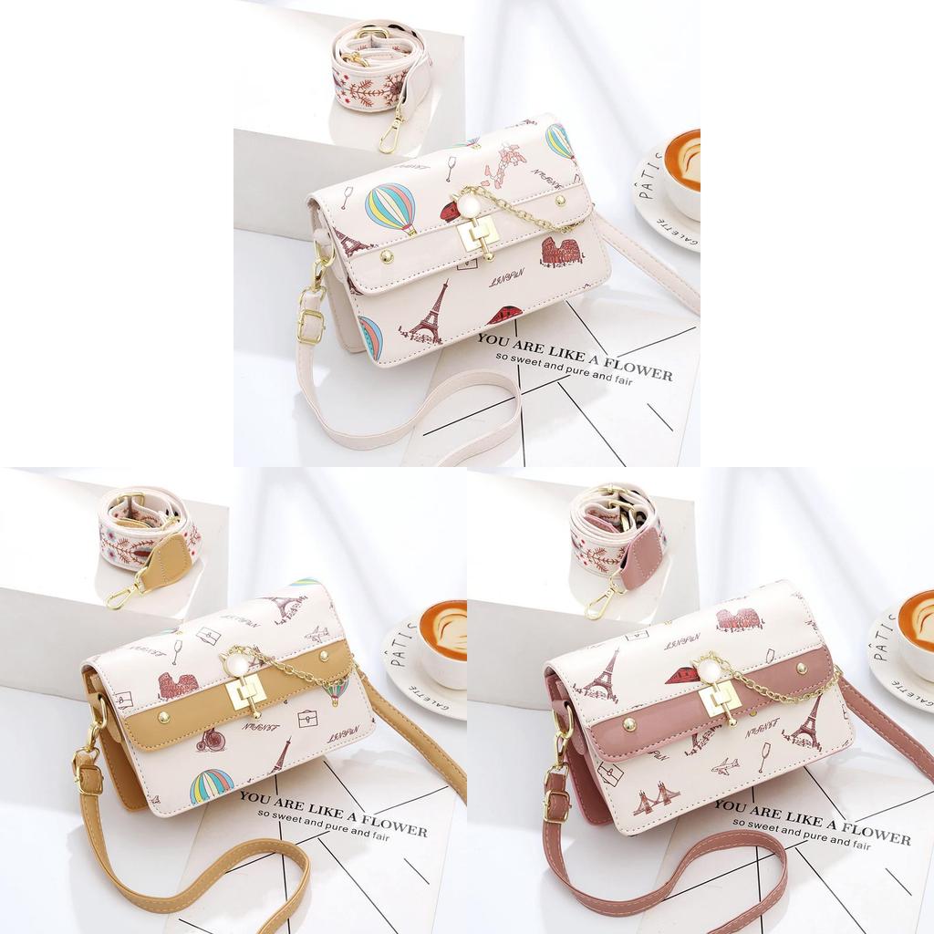 Fashion Pu Crossbody Purse With Embossed Prints And Inner Pockets For Casual Wear
