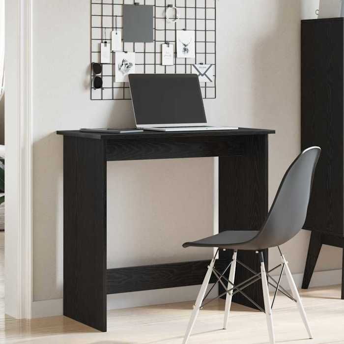 VidaXL Bureau noir 80x40x75 cm bois d'ingénierie, bureau, bureau d'étude,, bureau d'ordinateur, mobilier de bureau à 860455
