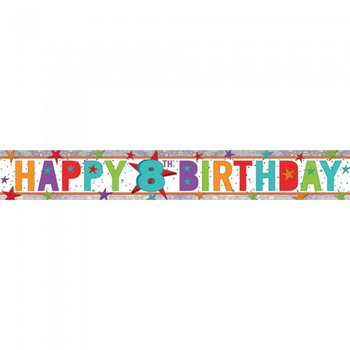 Amscan Foil Holographic 8th Birthday Banner