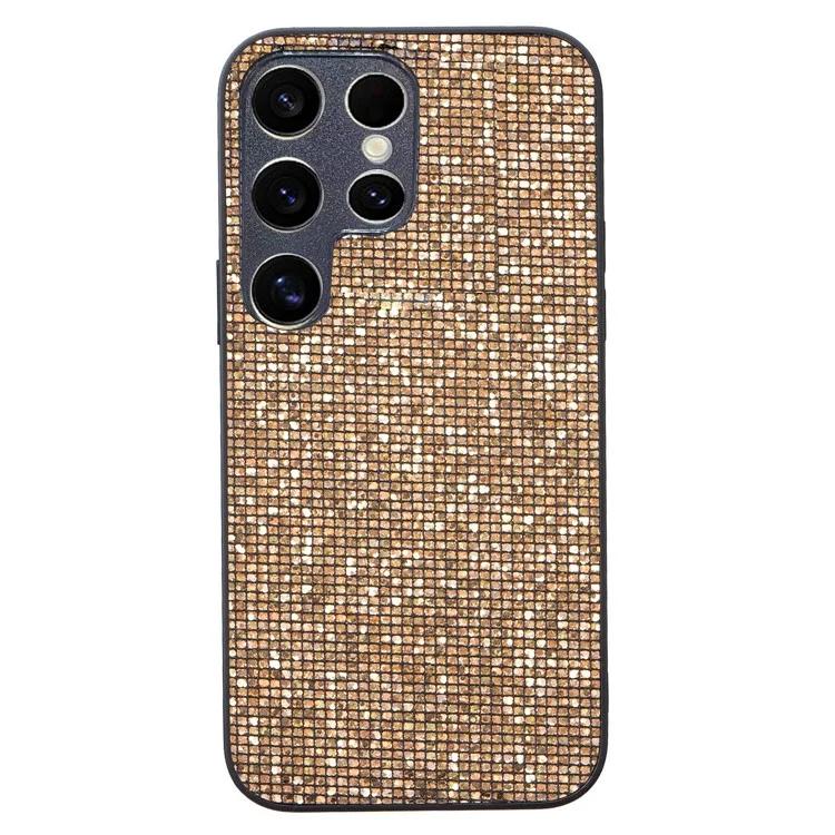 

For Samsung Galaxy S24 Ultra Case Sequins Decoration TPU Phone Cover - Gold