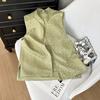 Retro Buckle Green Vest Women 2025 Early Spring Jacquard Zen Improved Vest