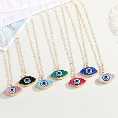 Fashion Color Turkish Devil's Eye Necklace Simple Resin Eye Pendant