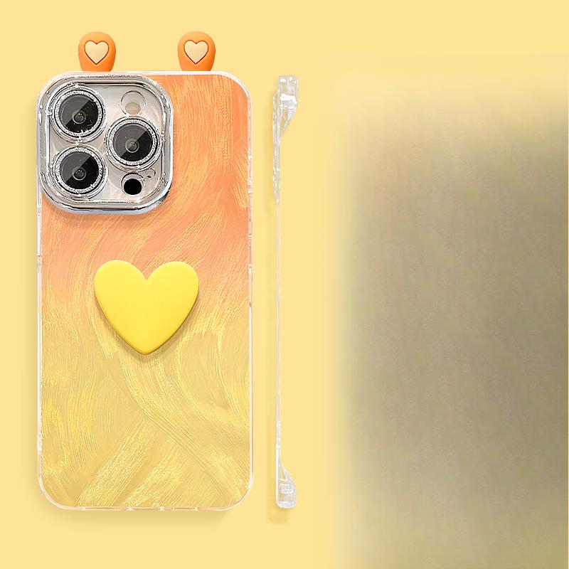 

Градиентная подставка для куклы любви Подходит для Apple 16 Чехол для мобильного телефона из перьевой пряжи 15 Пленка для объектива с полной упаковкой 14 Безрамочный 13pm Redmi K60/K60 Pro