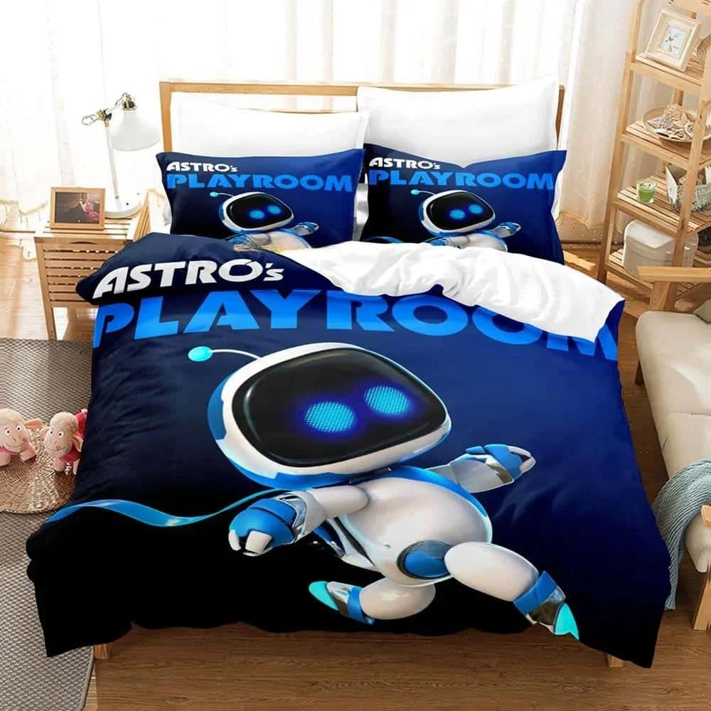 New Fashion 3D Printing  ASTRO BOT Bedding Set Cartoon Anime Three-piece Set Adult Kid Bedroom Duvet Cover Sets Home Textiles