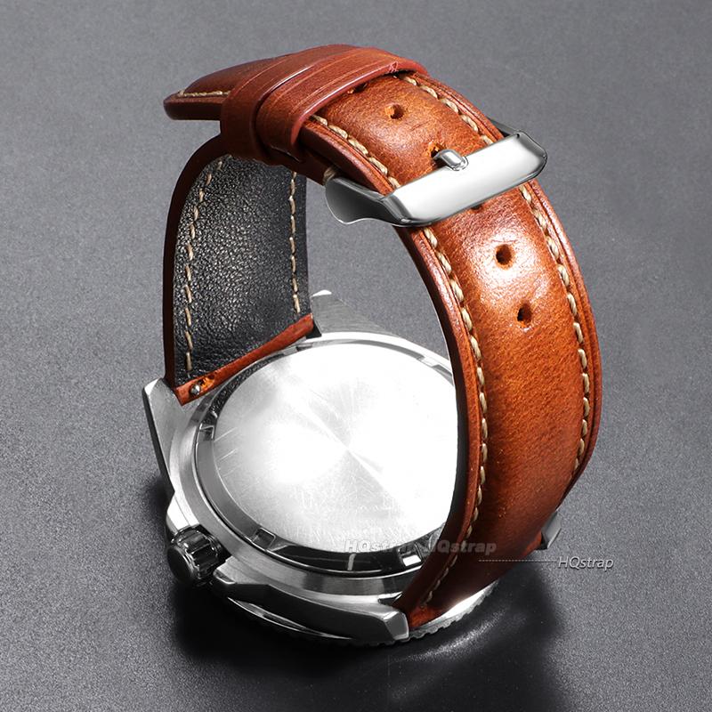 Calfskin Leather Watchband Quick Release Watch Band Wrist Strap with Silver Stainless Steel Buckle 18mm 19mm 20mm 21mm 22mm Belt