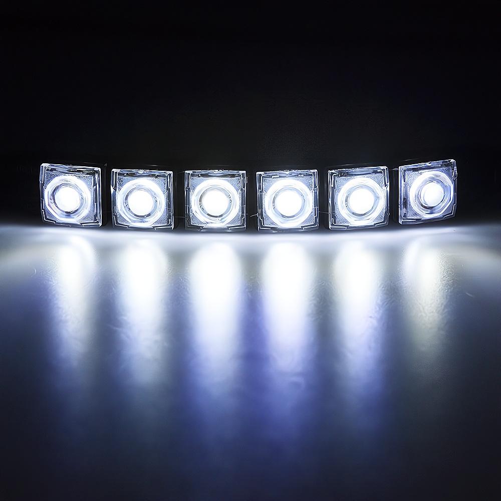

1 шт. водонепроницаемые многоцветные DRL-фары для автомобилей, декоративные гибкие дневные ходовые огни, 6 светодиодов, полоски для вождения автомобиля, стильные фары 6LED White