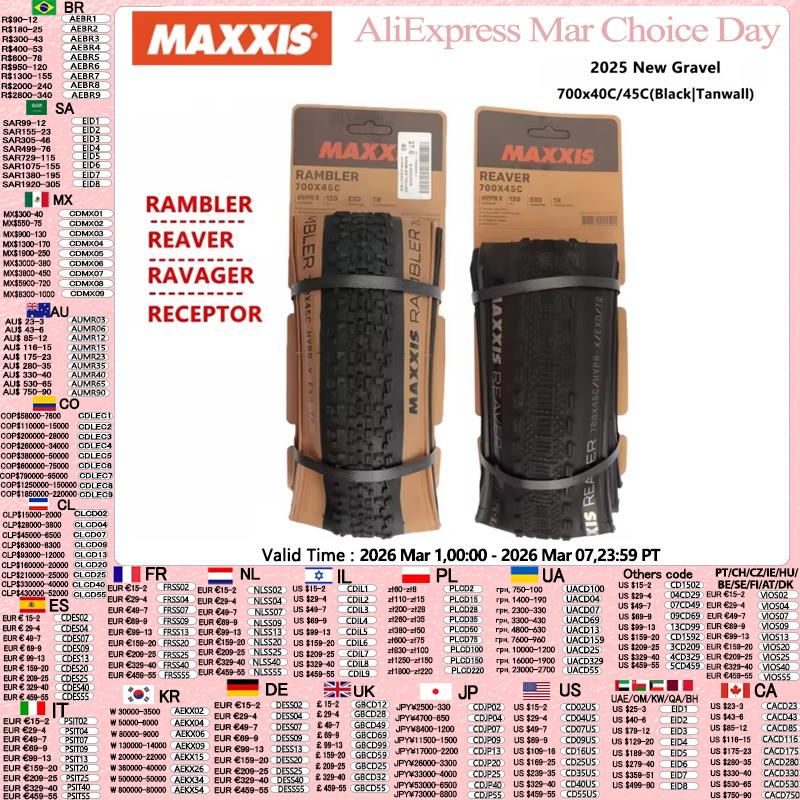 MAXXIS New RAMBLER REAVER Gravel Tire HYPR-X Tubeless Gravel Bike Tire 700x40C/45C Folding Cyclo-cross Gravel Outer Tire