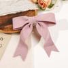 Korean Solid Color Large Pink Bow Hairpins for Women Girl Vintage Knitted Bowknot Ribbon Duckbill Clamp Clip Hair Accessories