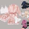 Übergröße Europäischer & Amerikanischer Damen Spitzen-Pyjama- & Lingerie-Set