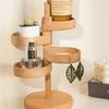 1set Solid Wood 360° Rotating Desktop Organizer - Multi-Tier Earring Ring Key Holder, Home Office Desk Storage, Jewelry Towers