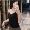 Silky Lace Modal Cotton Blend Camisole Bra Tank with Chest Pads