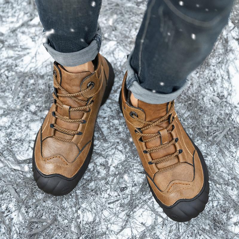 FashionMan Casual Boots Motocross Outdoor Shoes Comfy Genuine Leather Winter Men's Boots Fashion Luxury Brand Men Shoes Hiking Boots
