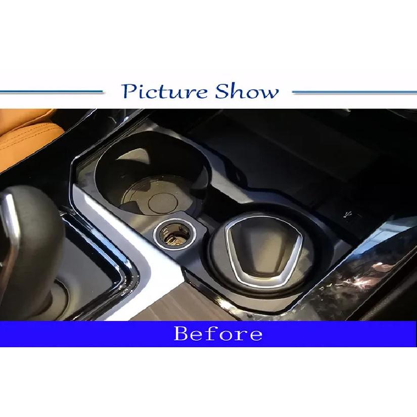 For BMW X3 X4 G01 G02 2018-2021 ABS Chrome Silver Car Central Control Water Cup Holder Frame Trim Car Accessories