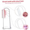 PULABO Baby Training Toothbrush, Baby Finger Toothbrush with Silicone Gum Scouring Massager and White Box, Transparent Oral Care Tool, Long-Lasting