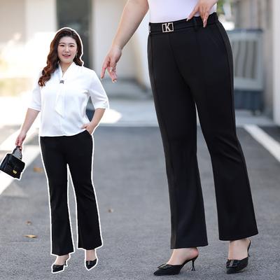 Freizeit-Hose für Damen in Übergrößen für den Frühling mit erhöhter Elastizität, schlankmachend und leicht ausgestellte Hose