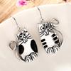 European and American cute animal earrings, retro oil cat earrings, fashion and creative funny accessories women