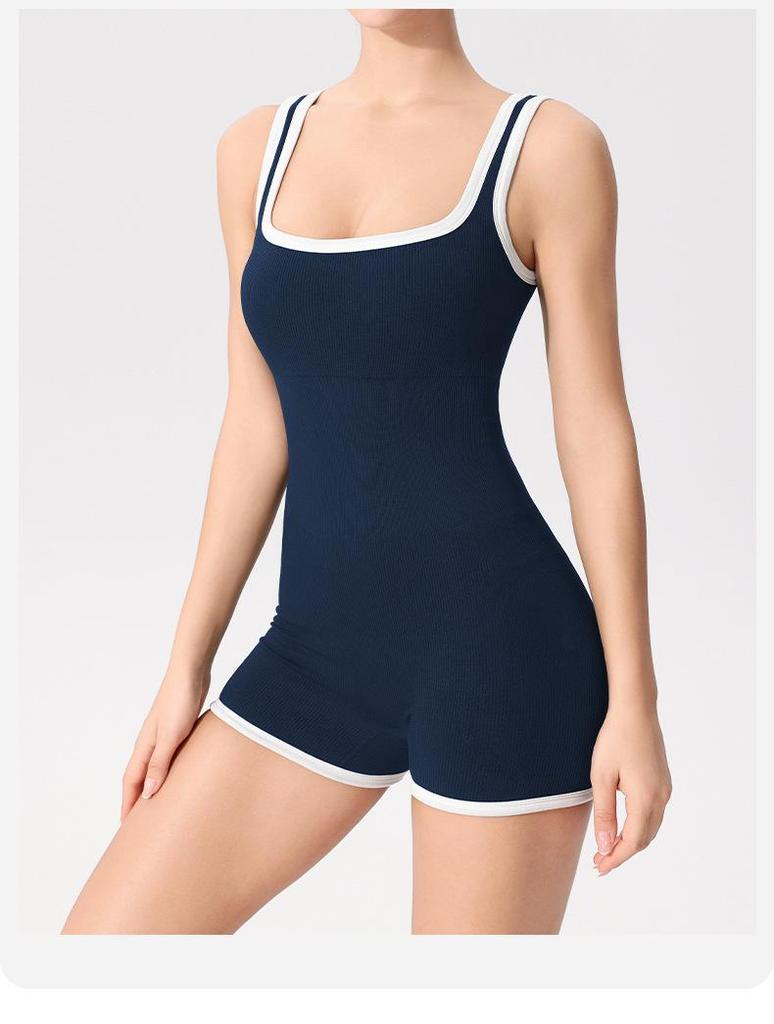 Seamless European Yoga & Dance Bodysuit with Chest Pads – Tight-fitting, Beautiful Back Design.