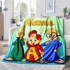 Coperta Stampata Personalizzata Tema Alvin e i Chipmunks - Perfetta per Divano, Letto, Viaggi e Uso Esterno | Lavabile in Lavatrice, Accogliente e Durevole.