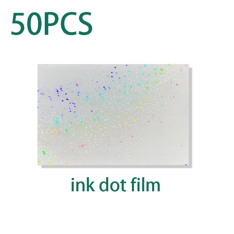 50 Sheets – 6-Style Holographic Sticker Paper, 2.9×4.1 Inch Holographic Overlay Cold Laminating Film, Self-Adhesive Vinyl Sheets