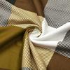 Maglietta a maniche lunghe da donna, casual, con scollo a V, a quadri, aderente, lunga