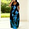 Curvy Women Round Neck Short Sleeve Dress Light Loose Outfit For Summer Daily Life