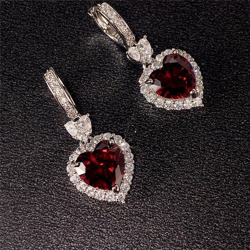 Exquisite Women s Love Earrings, Fashion Ball Accessories, Party Jewelry красный