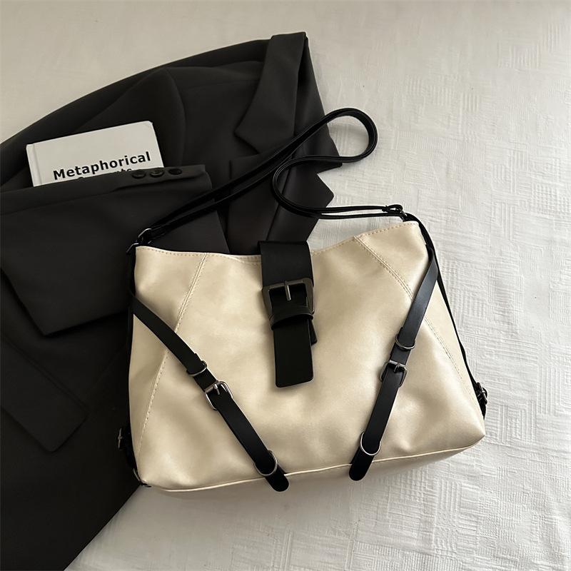 Large-capacity Simple Tote Bag, New Commuter Shoulder Oblique Span Bag, Casual Women's Retro Autumn and Winter