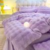 Plush Four Piece Set Double Sided Warm Coral Fleece Quilt Cover Winter Thickened Soft Bed Sheets Pillowcases Bedding Products