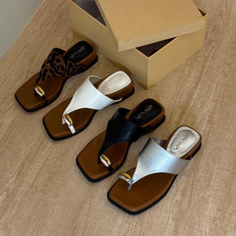 Platform Wedges Heel Clip Toe Women Slippers Concise Dress Street Style Slides Summer Ladies Outdoor Sandalias