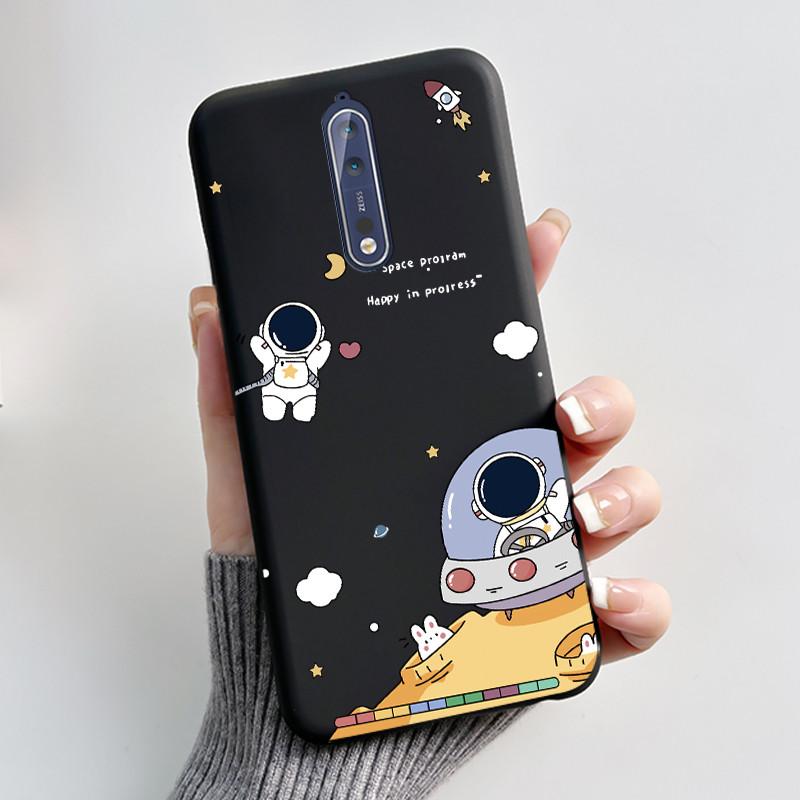 Custodia Per Nokia 8 / Nokia 8 Sirocco Custodia per Telefono Estetica Moda Gatto Carino Nero Opaco Morbido TPU Silicone Copertura Protettiva Paraurti