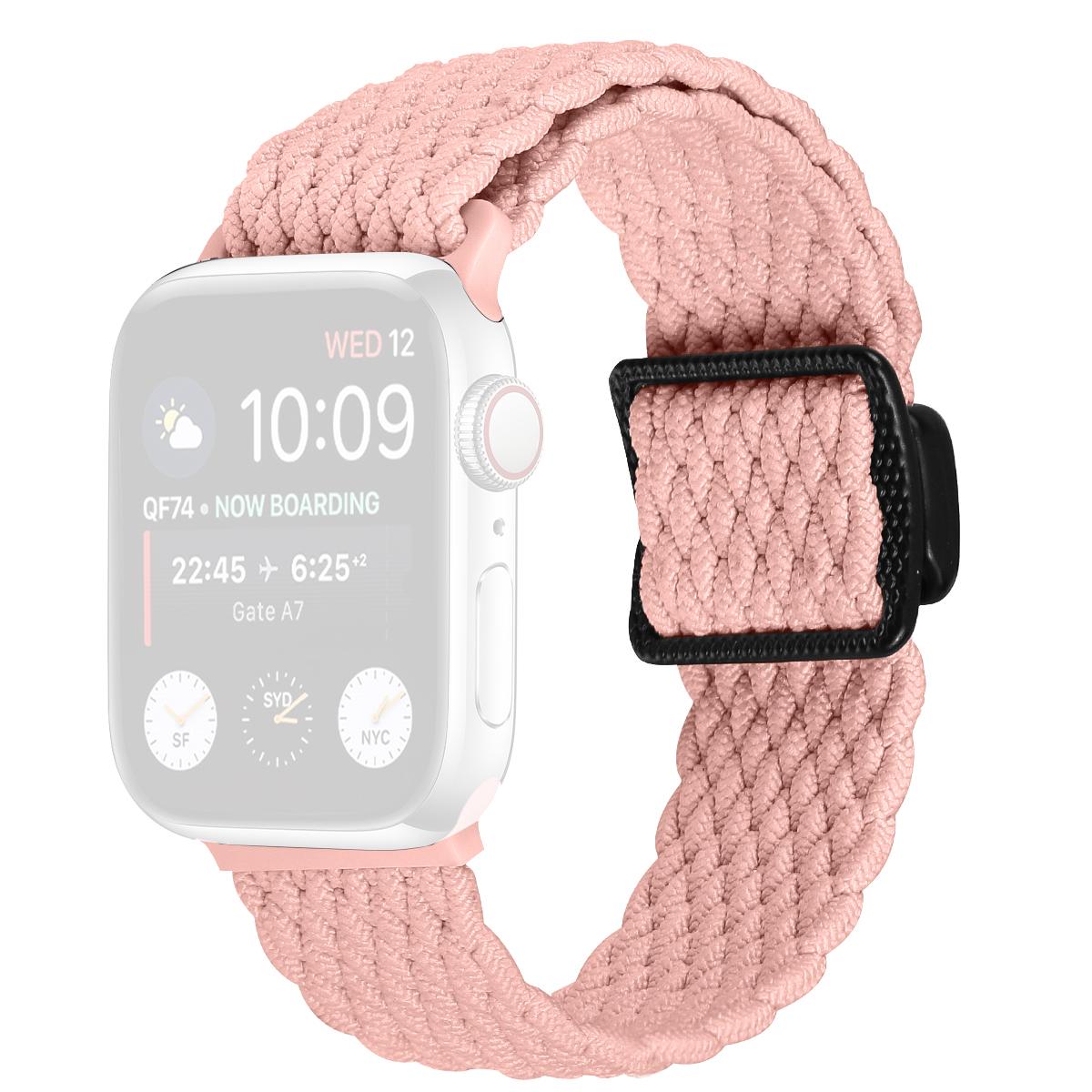

Nylon Strap for Apple Watch Series 10 Ultra 9 8 7 SE 6 5 4 3 2 1 46mm 49mm 45mm 44mm 42mm Watch Band with Magnetic Buckle Pink