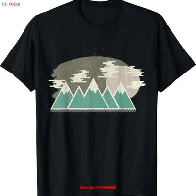 Snowy Turquoise Mountains Outdoor T Shirt Vintage Washed Stretched Comfortable Top For Everyday Wear Slightly Homme Stylish