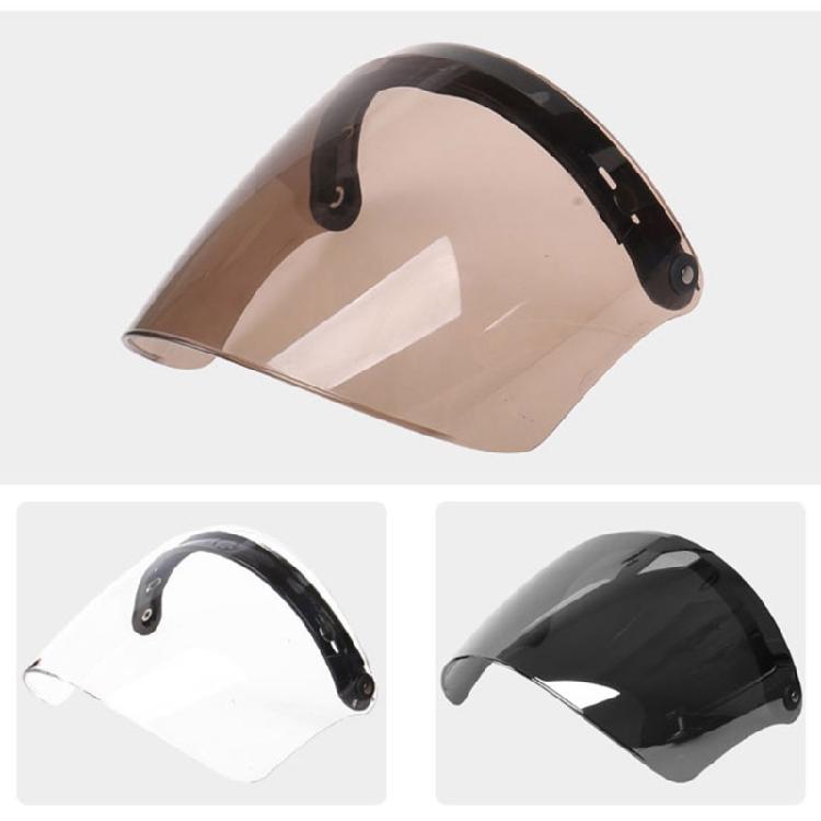 3-snap Open Face Helmet Bubble Visor for Sun Shade Protector for Motorcycle Ridi