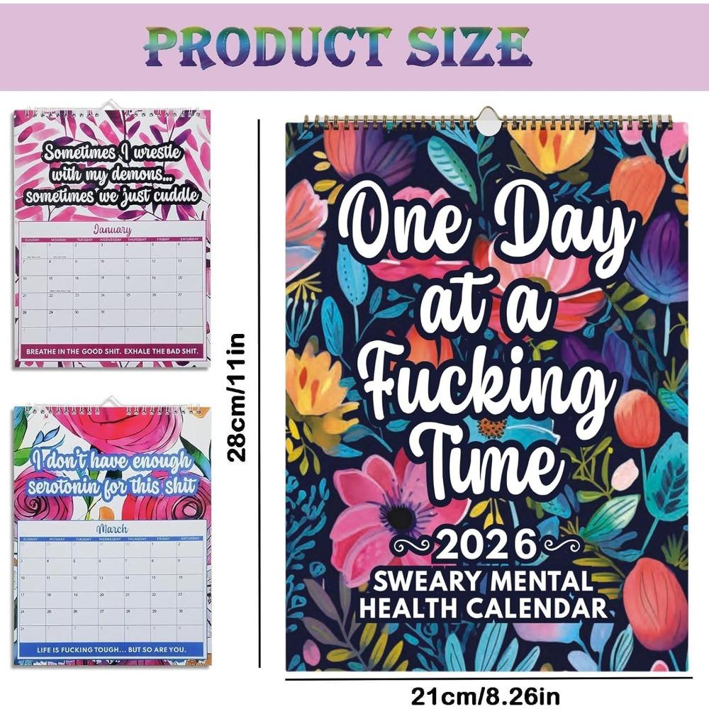 

2026 Настінний календар психічного здоров я - Креативний сімейний органайзер та смішний планер для управління розкладом вдома та в офісі Wall calendar синій