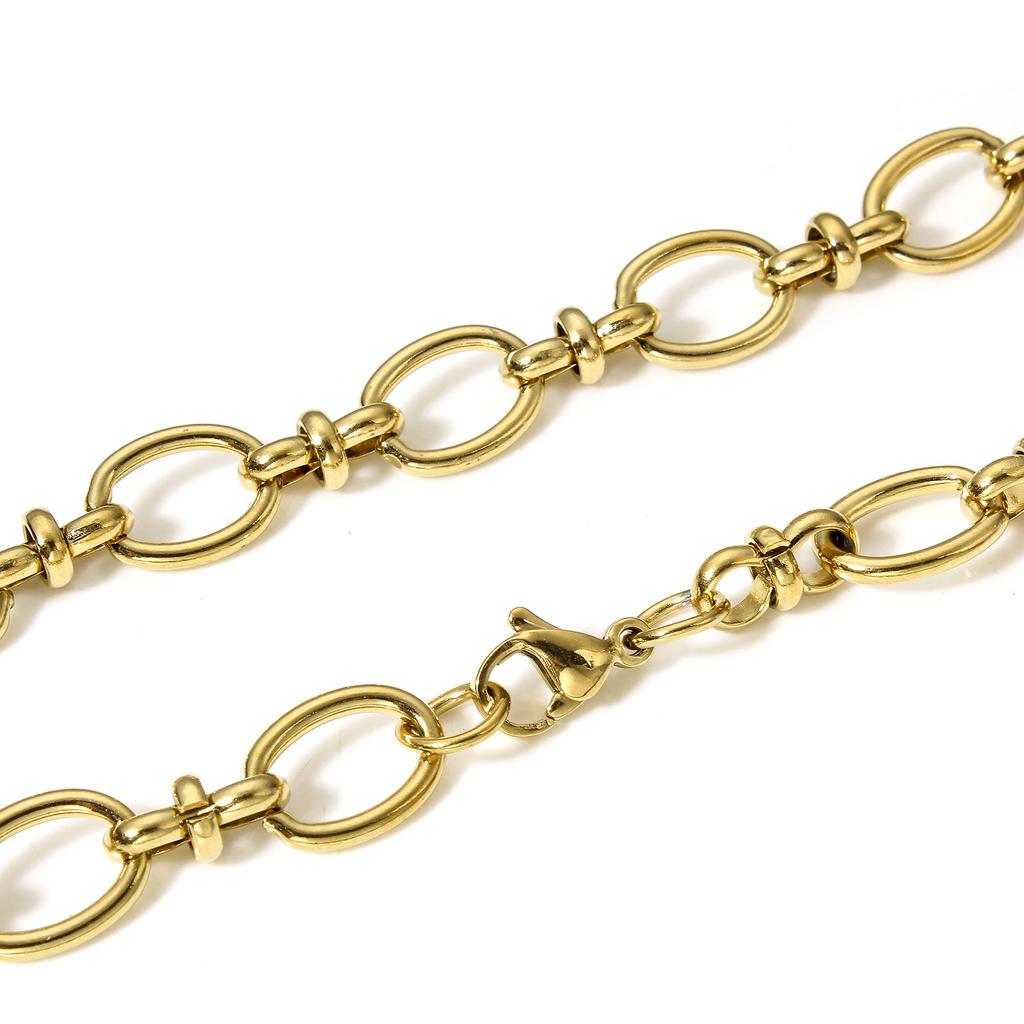 1 Piece 304 Stainless Steel Oval Chain Necklace For Women Men Chain Necklaces Diy Punk Handmade Jewelry Supplies 40/45cm Long