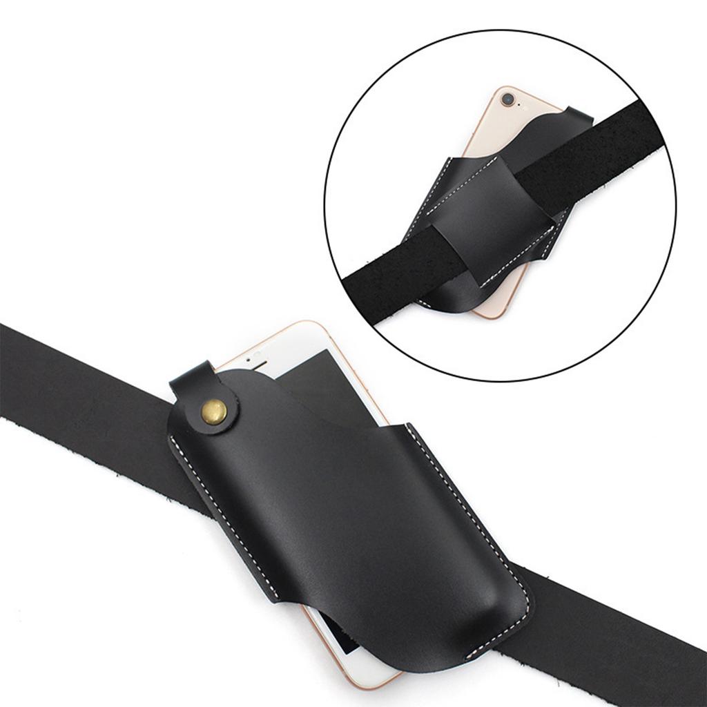 Durable Phone Belt Holder Pouch Universal Black Phone Holster with Belt Loops for Men Carrying Pouch