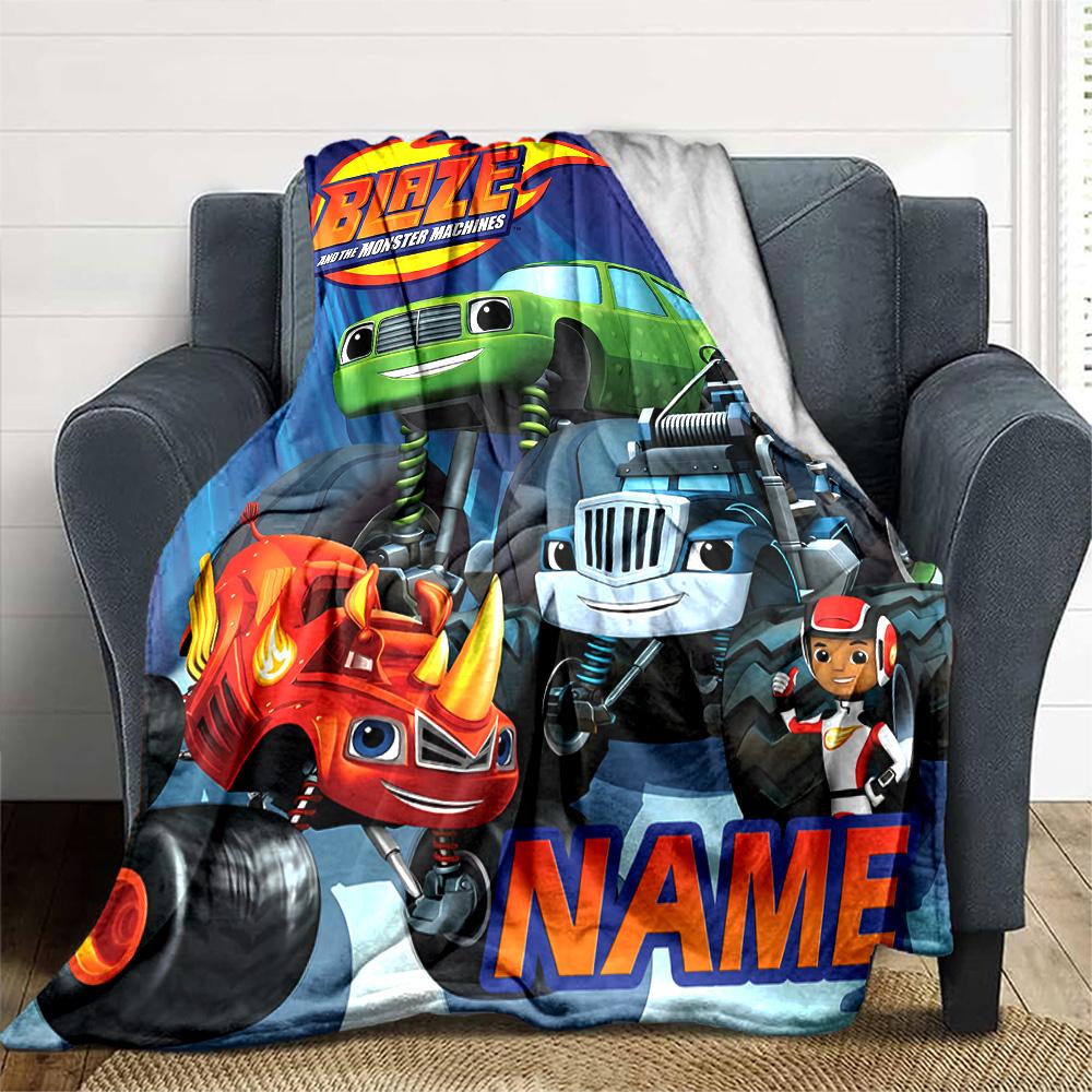 Coperta Ponderata Personalizzabile Blaze e le Macchine Mostruose1 – Nome Personalizzato, Coperta Accogliente per Tutte le Stagioni, Lavabile in Lavatrice, Coperta Personalizzata