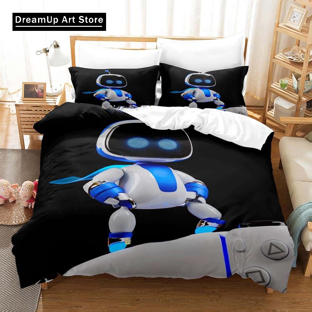 3D tisk Anime Astro Bot Ložní souprava Single Twin Full Queen King Size Postel Dospělý/Dětská ložnice Sady povlečení na peřinu Bytový textil